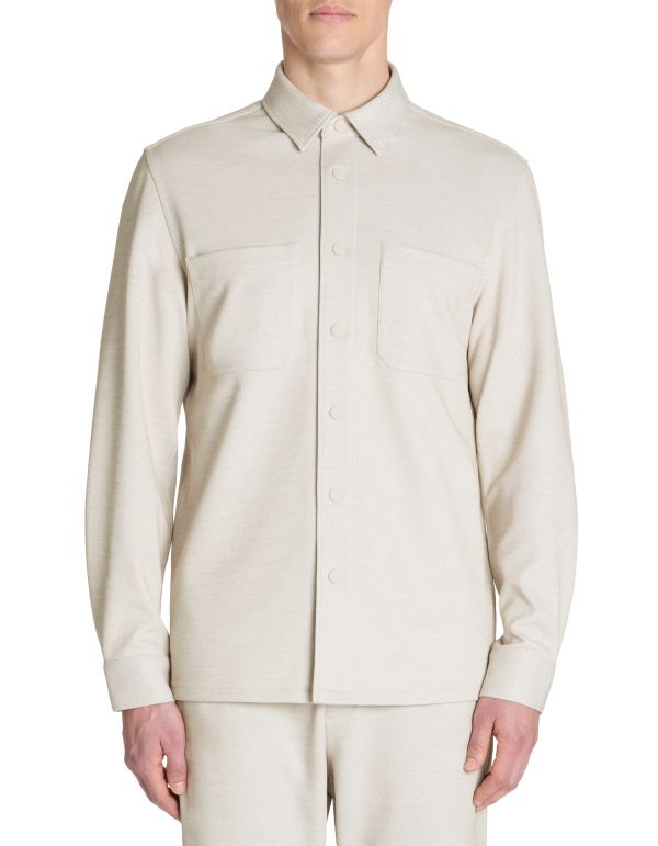 Chemise overshirt texturée - beige