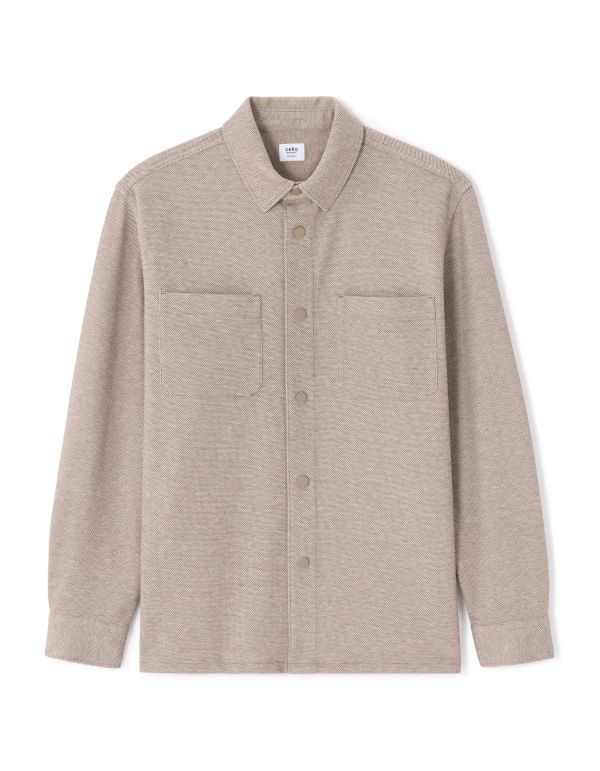 Surchemise texturée 2 poches - taupe