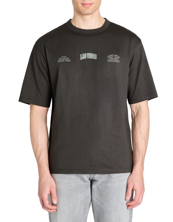 T-shirt oversize col rond 100% coton - noir