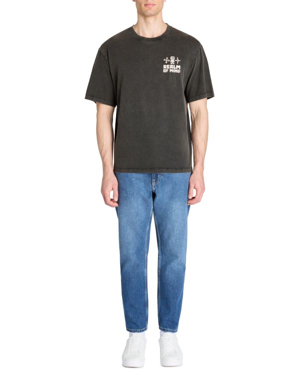 T-shirt oversize col rond 100% coton - noir