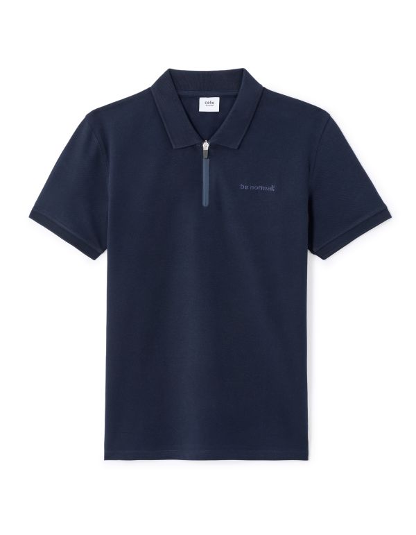 Polo slim 100% coton stretch - marine