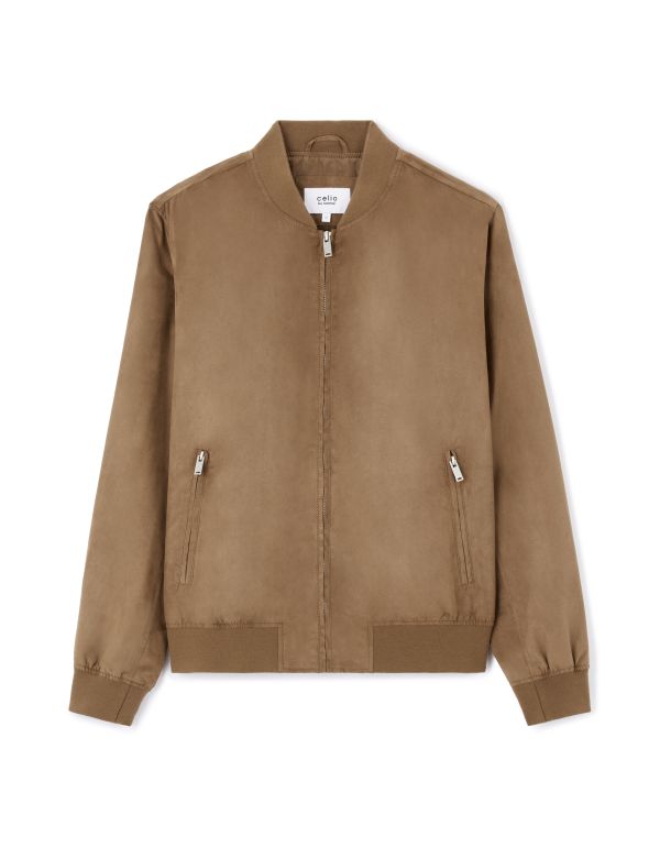 Veste col bomber - marron