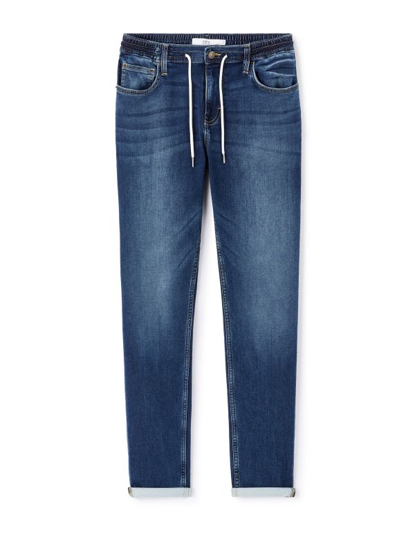 Jean slim 100% coton stretch c25 - bleu