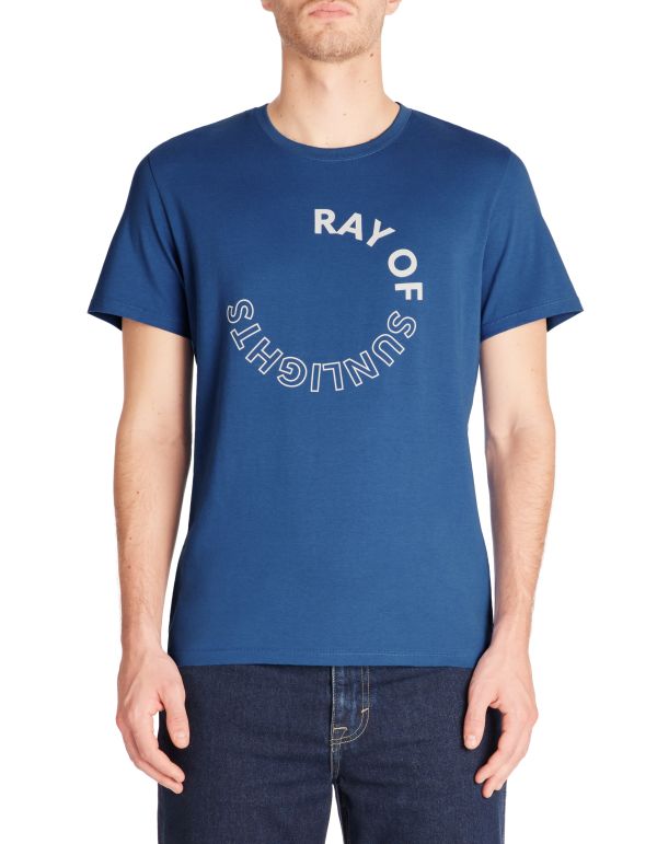 T-shirt regular col rond 100% coton - bleu