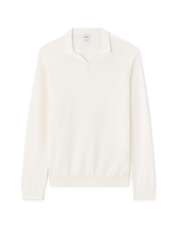 Pull col requin 100% coton - beige
