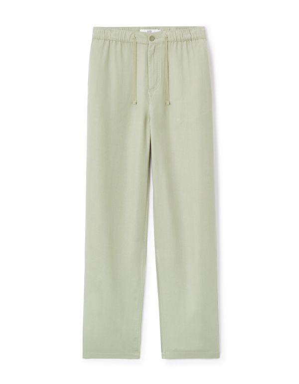 Pantalon loose 100% coton tencel - vert