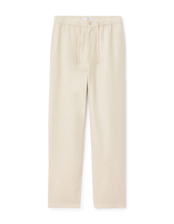 Pantalon loose 100% coton tencel - beige