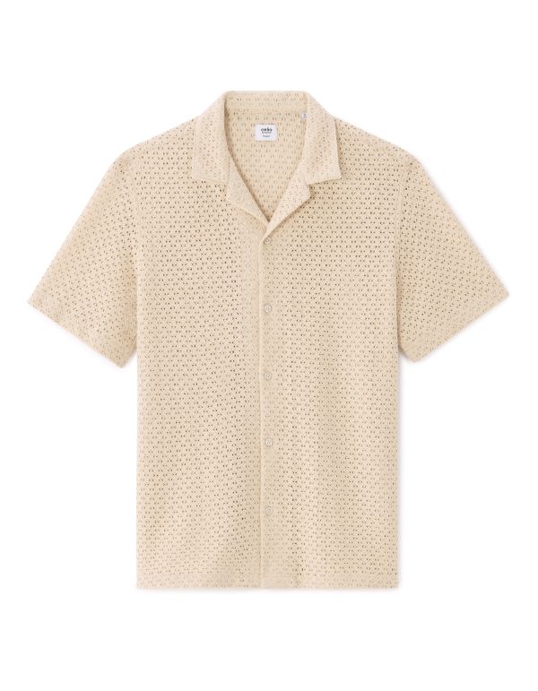 Chemisette en crochet 100% coton - beige