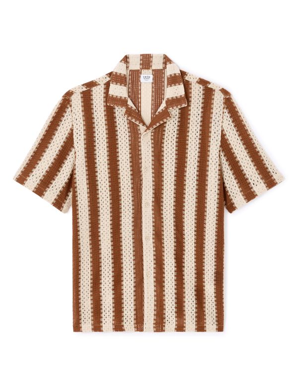 Chemisette en crochet en coton mélangé - marron