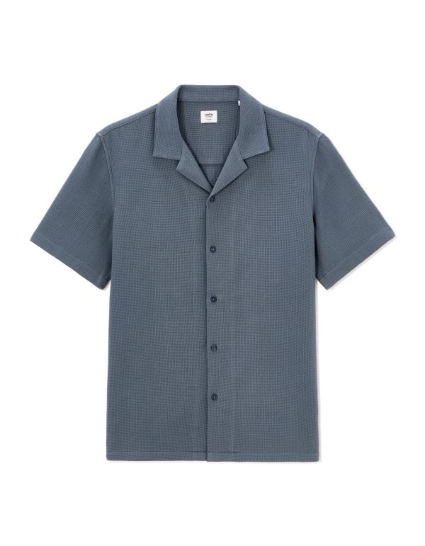 Chemisette regular slubbés 100% coton - bleu gris