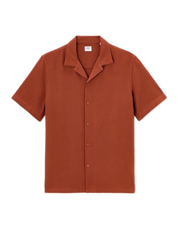 Chemisette regular slubbés 100% coton - marron