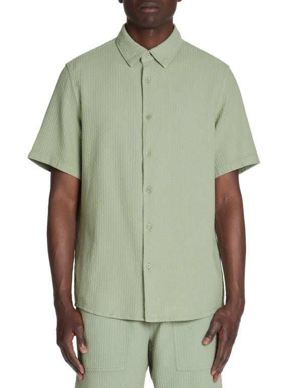 Chemisette regular gaufrée 100% coton - vert