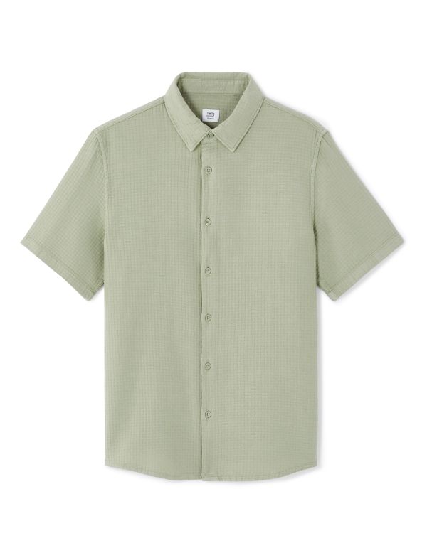 Chemisette regular gaufrée 100% coton - vert