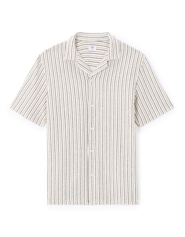Chemisette regular jersey rayé - écru