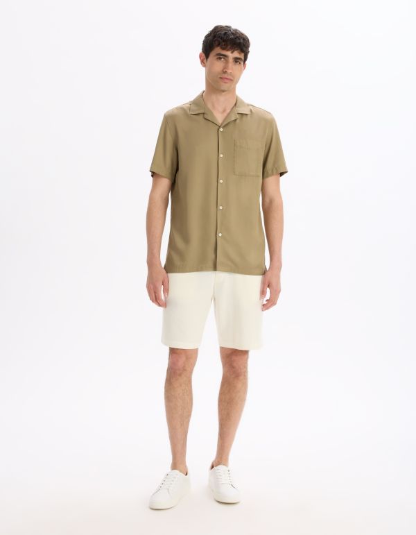 Bermuda coton mélangé - beige