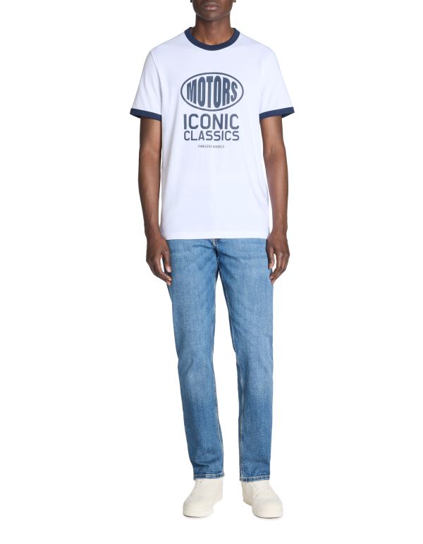 T-shirt straight col rond 100% coton - blanc