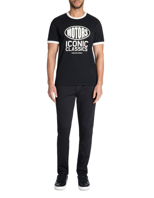 T-shirt straight col rond 100% coton - noir