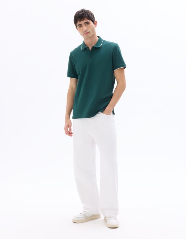 Polo piqué regular 100% coton - vert foncé