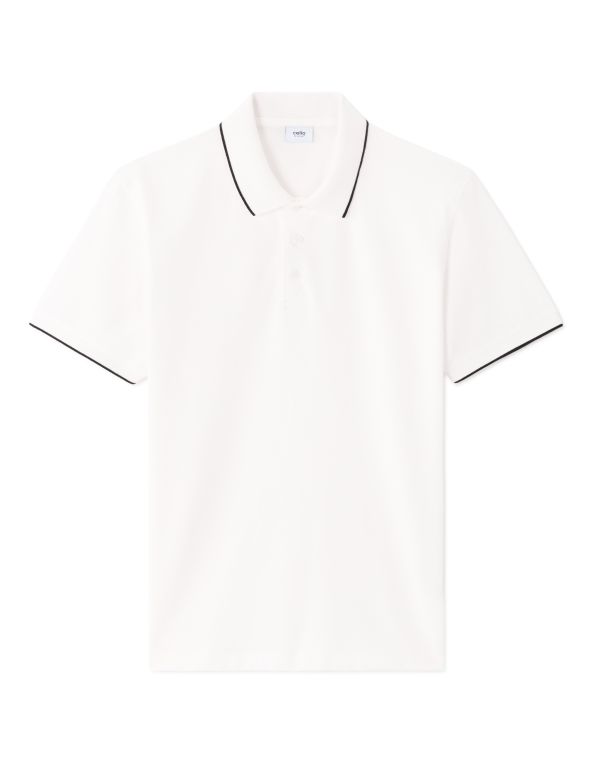 Polo piqué regular 100% coton - blanc