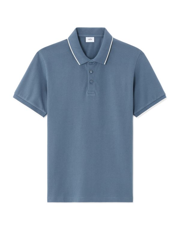 Polo piqué regular 100% coton - bleu foncé
