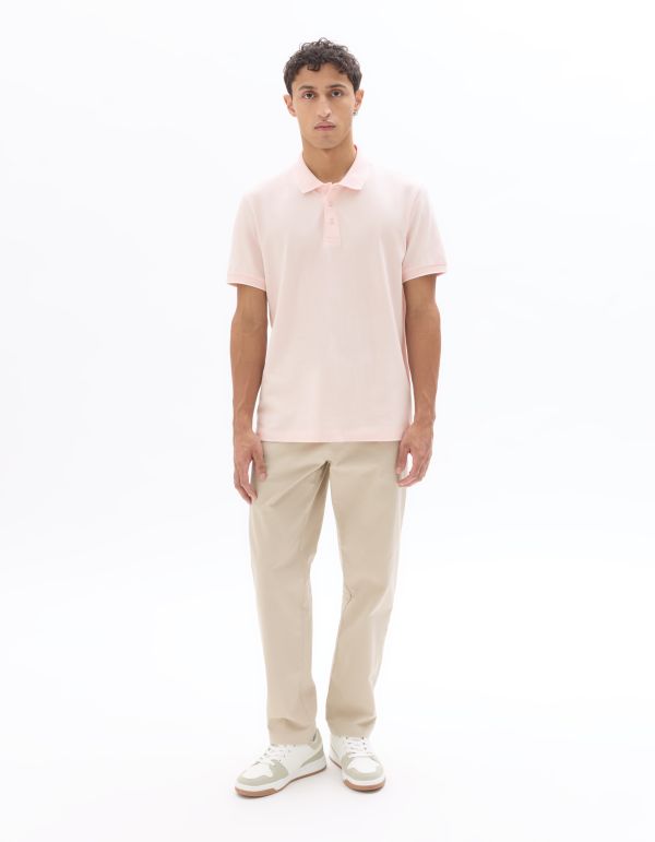 Polo piqué regular 100% coton - rose clair