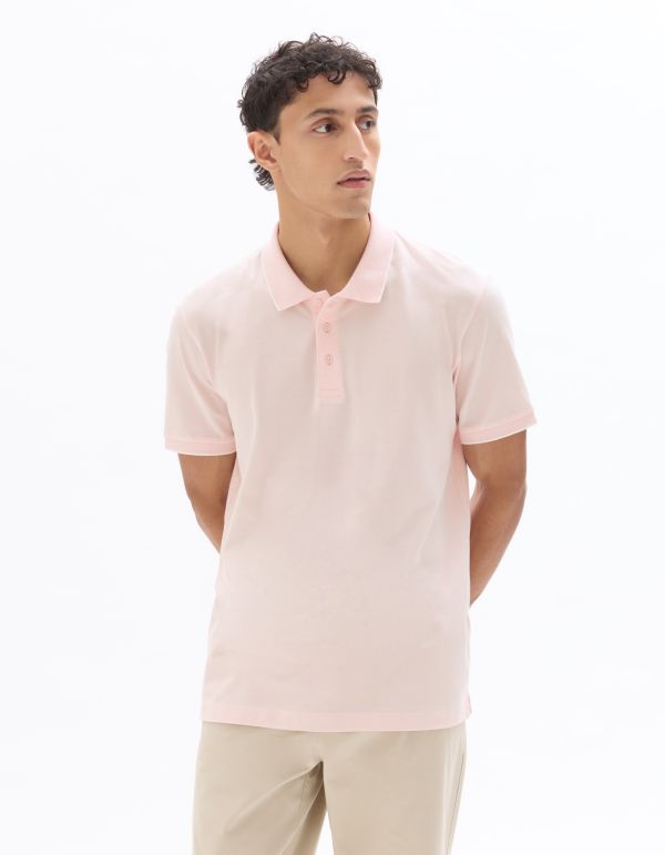 Polo piqué regular 100% coton - rose clair