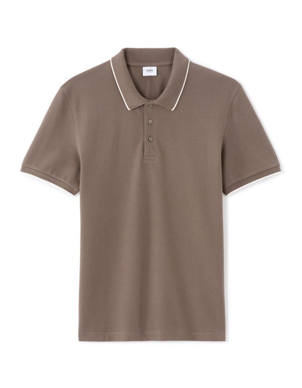 PO.02 Polo piqué regular 100% coton - gris taupe