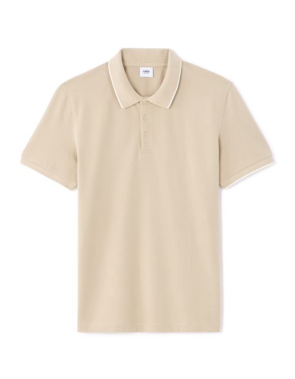 PO.02 Polo piqué regular 100% coton - beige clair