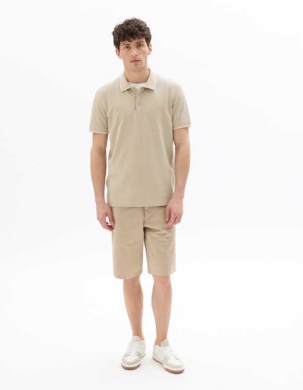 PO.02 Polo piqué regular 100% coton - beige clair