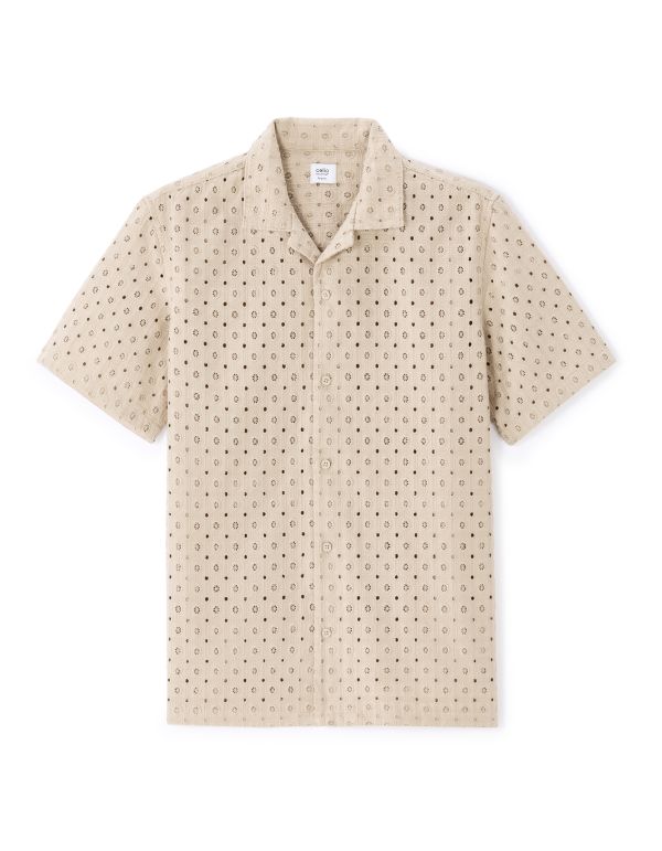 Chemisette regular broderie anglaise 100% coton - beige