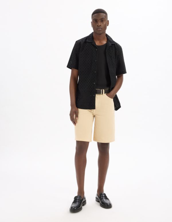 Chemisette regular broderie anglaise 100% coton - noir