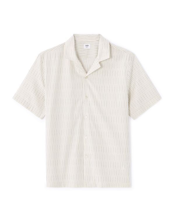 Chemisette regular fil à fil 100% coton - bleu