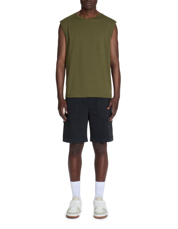 Bermuda cargo en coton stretch - noir