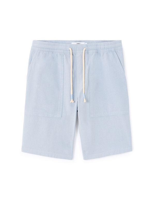 Bermuda 100% coton - bleu