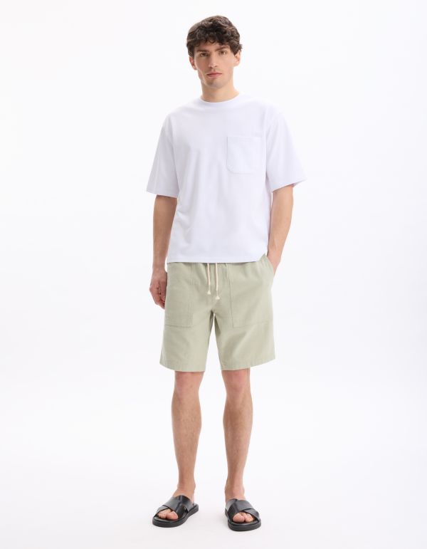 Bermuda 100% coton - vert