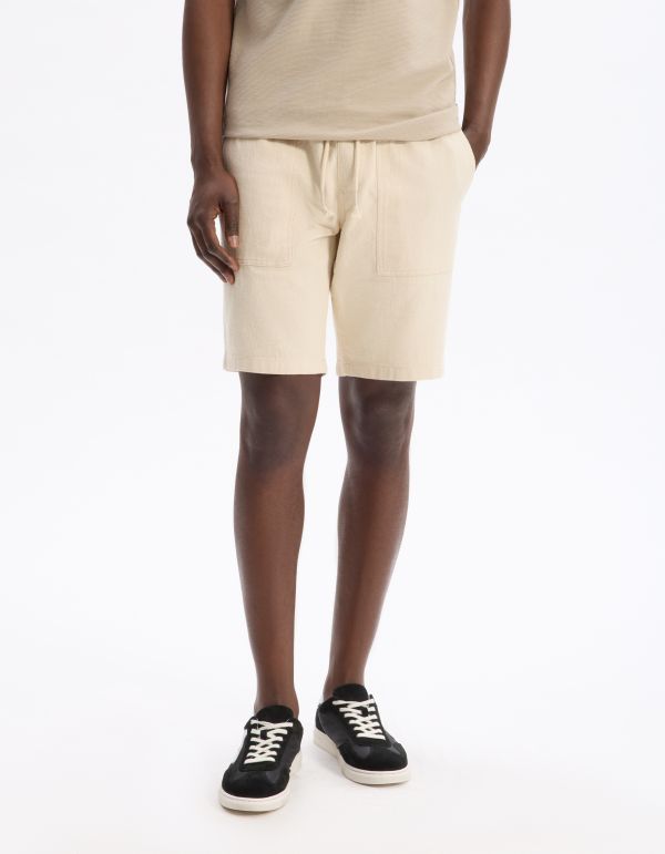 Bermuda 100% coton - beige