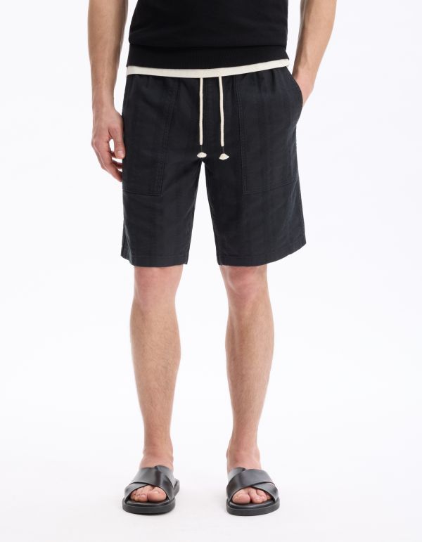 Bermuda 100% coton - noir