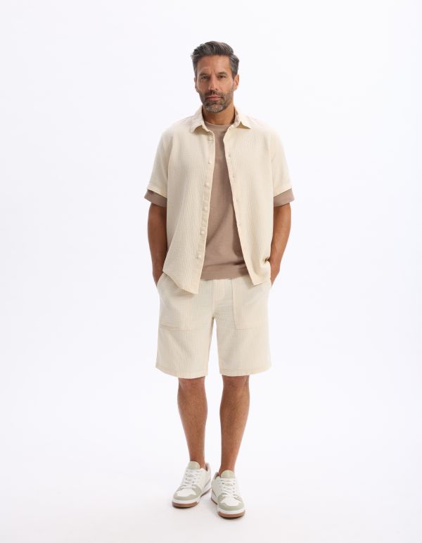 Bermuda 100% coton - beige