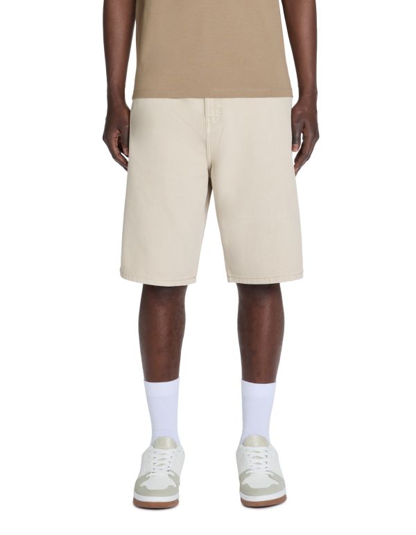 Bermuda baggy en jean - beige