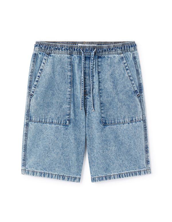 Bermuda straight en jean - bleu clair