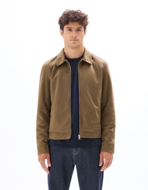 Blouson faux daim - camel