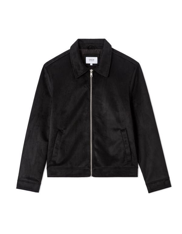 Blouson faux daim - noir
