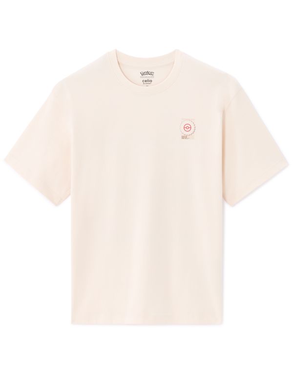 Pokémon - T-shirt beige starters feu