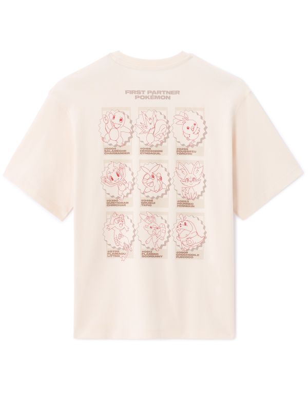 Pokémon - T-shirt beige starters feu