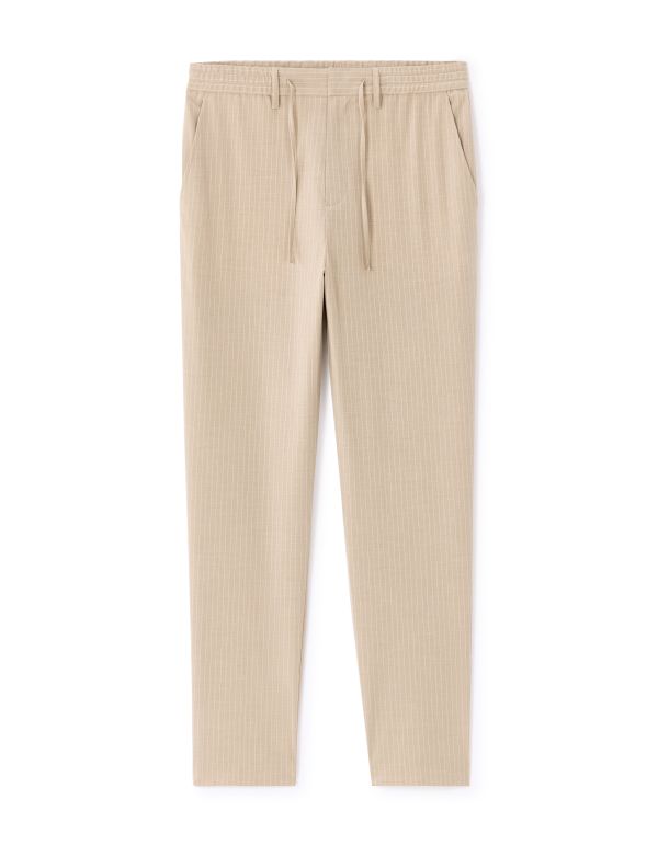 Pantalon straight stretch - beige