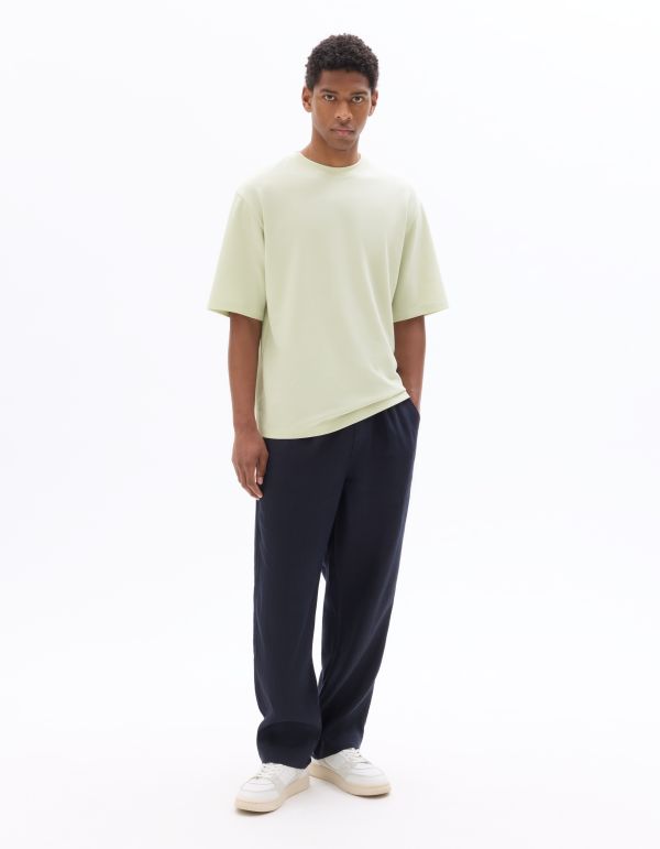 Pantalon loose 100% lin - marine