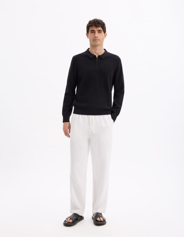 Pantalon loose 100% lin - blanc