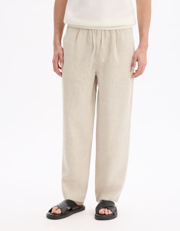 Pantalon loose 100% lin - naturel