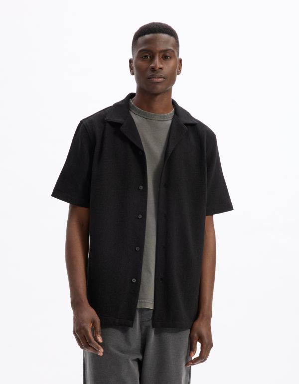 Chemisette regular en jersey uni - noir