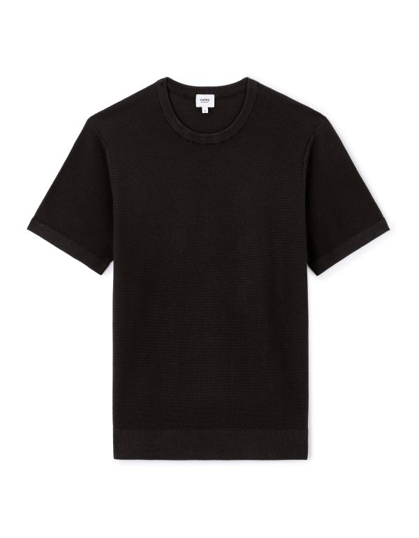 T-shirt straight col rond 100% coton - noir